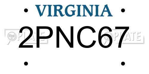 2PNC67 Virginia License Plate