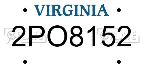 2PO8152 Virginia License Plate