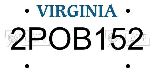 2POB152 Virginia License Plate