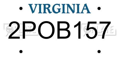 2POB157 Virginia License Plate