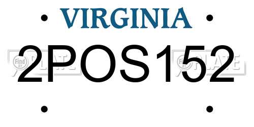 2POS152 Virginia License Plate