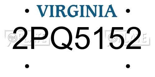2PQ5152 Virginia License Plate