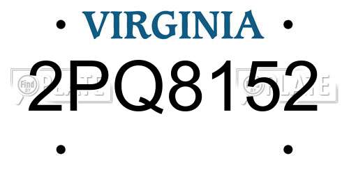 2PQ8152 Virginia License Plate