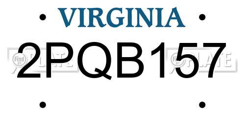 2PQB157 Virginia License Plate