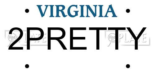 2PRETTY Virginia License Plate
