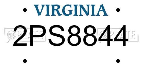 2PS8844 Virginia License Plate