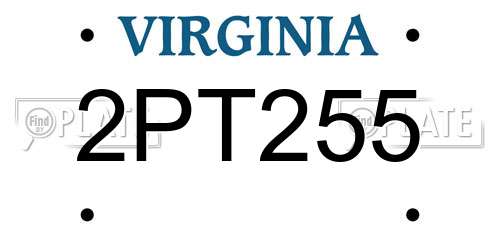 2PT255 Virginia License Plate