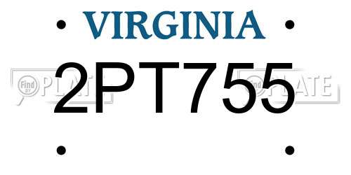 2PT755 Virginia License Plate