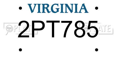 2PT785 Virginia License Plate