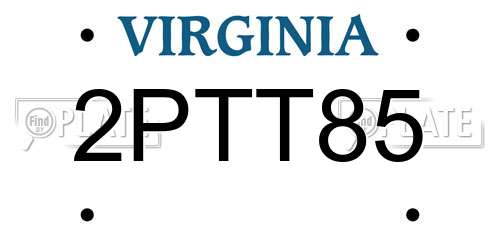 2PTT85 Virginia License Plate
