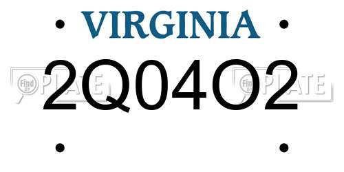 2Q04O2 Virginia License Plate