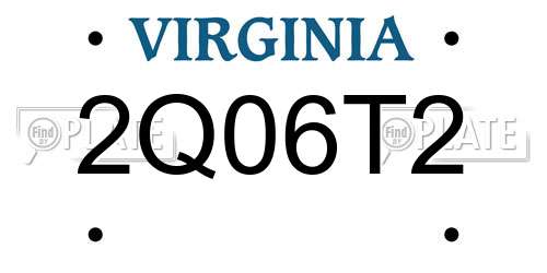 2Q06T2 Virginia License Plate