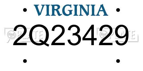 2Q23429 Virginia License Plate
