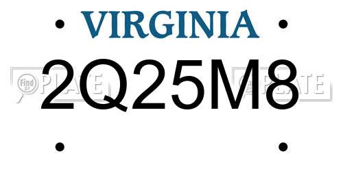 2Q25M8 Virginia License Plate