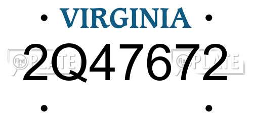 2Q47672 Virginia License Plate