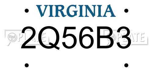 2Q56B3 Virginia License Plate