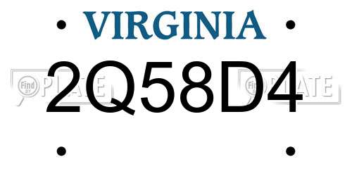 2Q58D4 Virginia License Plate