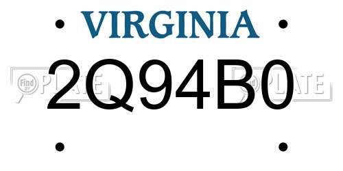 2Q94B0 Virginia License Plate