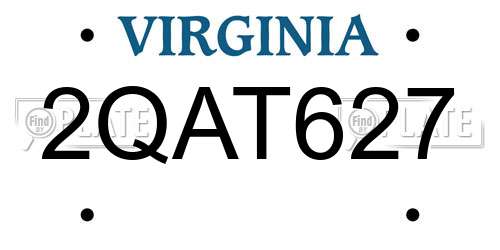 2QAT627 Virginia License Plate