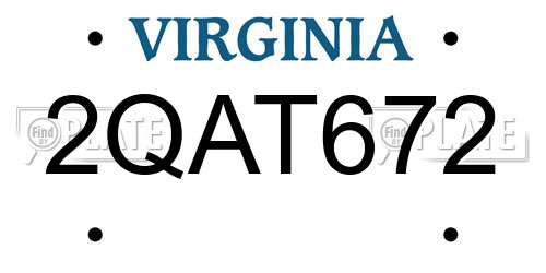 2QAT672 Virginia License Plate