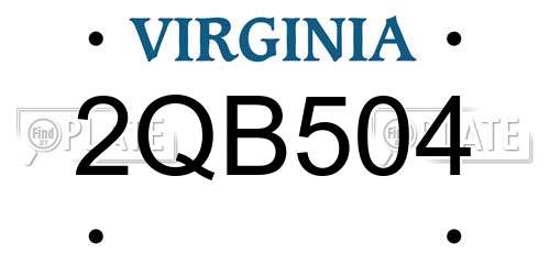 2QB504 Virginia License Plate