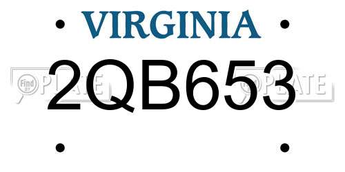 2QB653 Virginia License Plate
