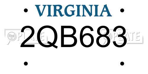 2QB683 Virginia License Plate