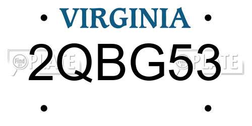 2QBG53 Virginia License Plate