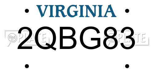 2QBG83 Virginia License Plate