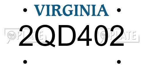 2QD402 Virginia License Plate