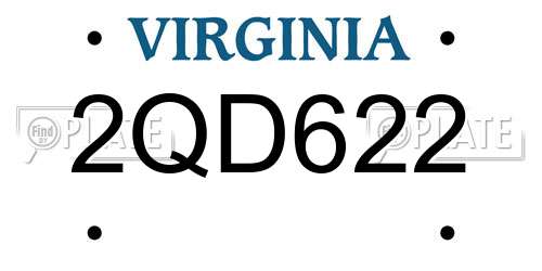 2QD622 Virginia License Plate