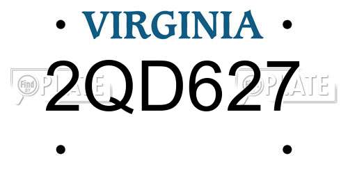 2QD627 Virginia License Plate