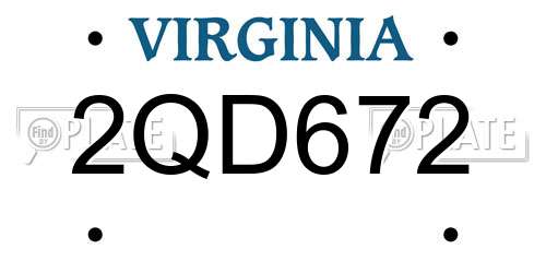 2QD672 Virginia License Plate