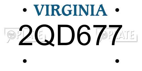 2QD677 Virginia License Plate