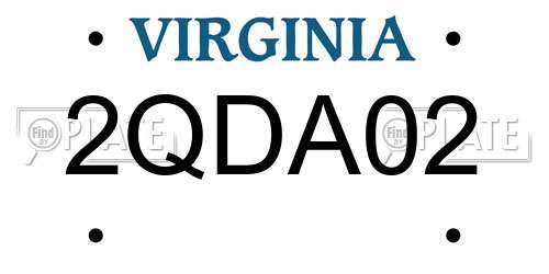 2QDA02 Virginia License Plate
