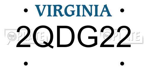 2QDG22 Virginia License Plate