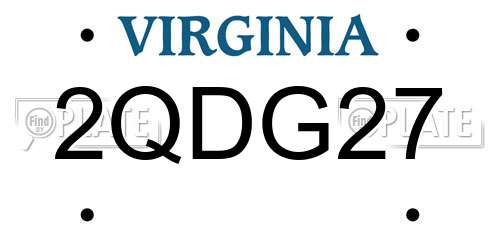2QDG27 Virginia License Plate