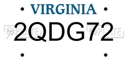 2QDG72 Virginia License Plate