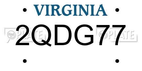 2QDG77 Virginia License Plate