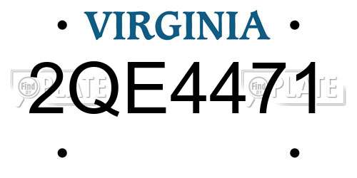 2QE4471 Virginia License Plate