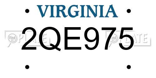 2QE975 Virginia License Plate