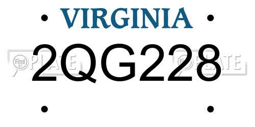 2QG228 Virginia License Plate