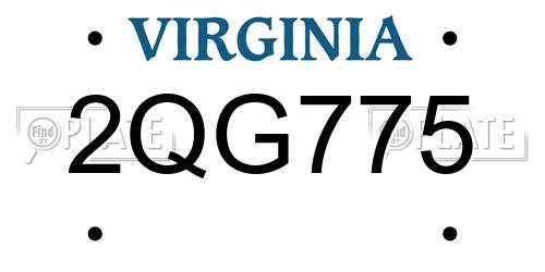 2QG775 Virginia License Plate