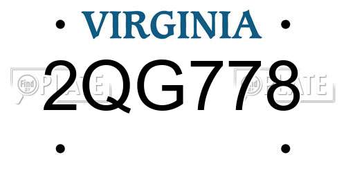 2QG778 Virginia License Plate