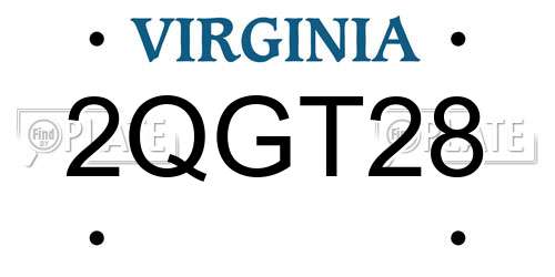 2QGT28 Virginia License Plate