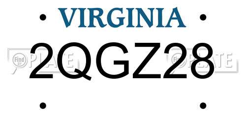 2QGZ28 Virginia License Plate