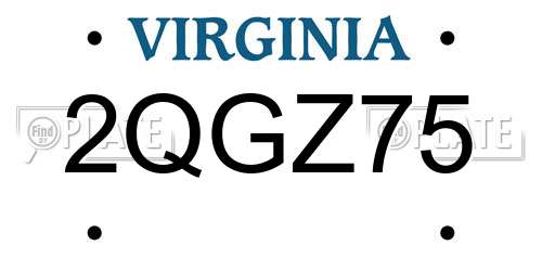 2QGZ75 Virginia License Plate