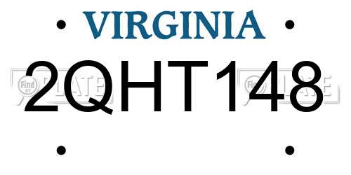 2QHT148 Virginia License Plate