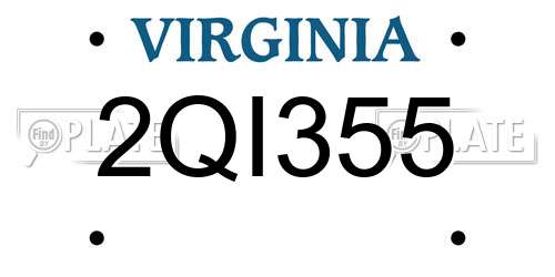 2QI355 Virginia License Plate