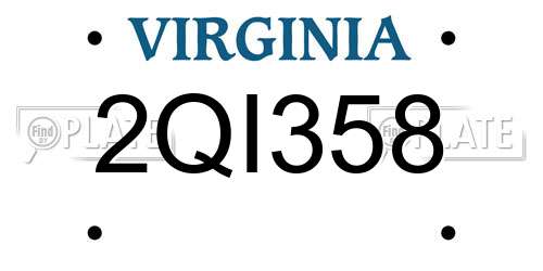 2QI358 Virginia License Plate